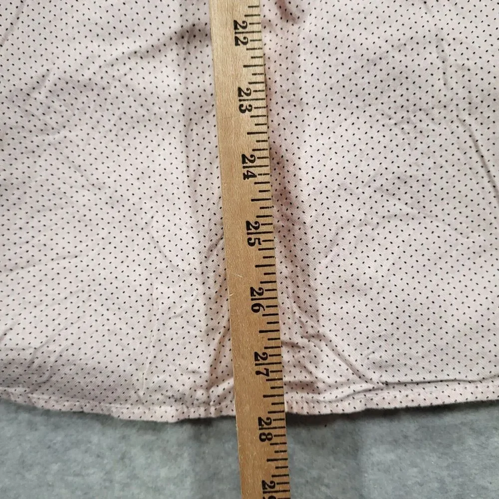 Banana Republic Mens Medium Pink Untucked Fit Oxford Long Sleeve‎ Shirt